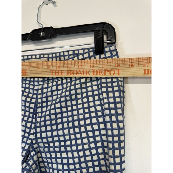 TORY BURCH Women’s  Pant CAPRIS Ankle Blue Haven Plaid Cotton Sz 26 - Picture 7 of 16